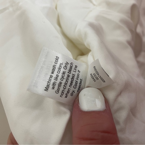 Nine West One Shoulder Shirred Tie Waist Peplum Top in White, Size XL Womens - Picture 9 of 9